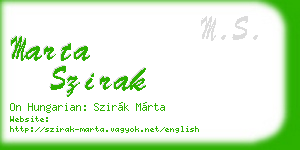 marta szirak business card
